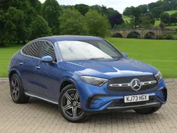 Spectral blue metallic Used 2024 Mercedes GLC300 AMG Line Premium Coupe | £52,400