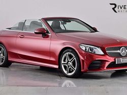 Designo cardinal red Used 2020 Mercedes C300 AMG line Cabriolet | £23,795 (Fair price)