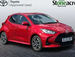 Red Used 2022 Toyota Yaris Hybrid Design Hatchback | £16,500 (Fair price)