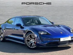 Gentian blue Used 2021 Porsche Taycan Sedan | £43,990 (Fair price)