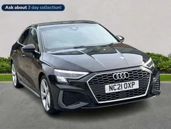 Black Used 2021 Audi A3 S-Line Sedan | £21,333 (Fair price)