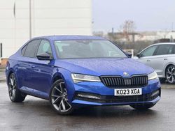 Race blue Used 2023 Skoda Superb SportlinePlus Hatchback | £23,800 (Fair price)
