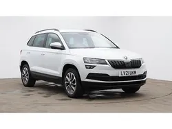 Moon white metallic Used 2021 Skoda Karoq SE Drive SUV | £18,997 (Fair price)