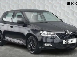 Crystal black metallic Used 2021 Skoda Fabia SE Hatchback | £13,396 (Fair price)