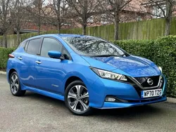 Vivid blue Used 2020 Nissan Leaf Tekna Hatchback | £16,750 (Expensive)