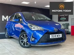 Blue Used 2018 Toyota Yaris Hatchback | £9,790 (Fair price)