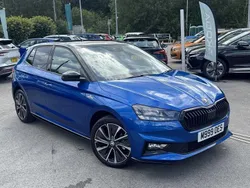 Race blue metallic black body / magic pearl effect roof Used 2023 Skoda Fabia Monte Carlo Hatchback | £19,200 (Fair price)