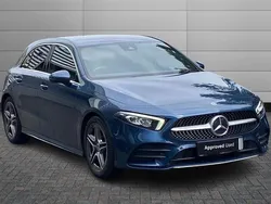 Denim blue Used 2021 Mercedes A180 AMG line Hatchback | £19,595 (Fair price)