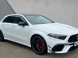 Moonstone white metallic Used 2024 Mercedes A45 AMG Hatchback | £50,248 (Fair price)