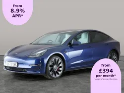 Blue Used 2022 Tesla Model 3 Performance Sedan | £24,256 (A bit pricey)