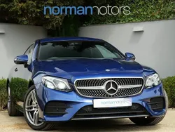 Blue Used 2020 Mercedes E220 AMG Line Premium Coupe | £25,495 (A bit pricey)