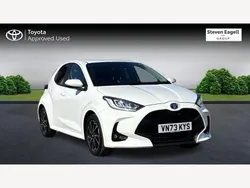 White Used 2023 Toyota Yaris Hybrid Design Hatchback | £18,379 (Fair price)