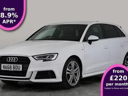 White Used 2019 Audi A3 Sportback S-Line Hatchback | £13,961 (Fair price)
