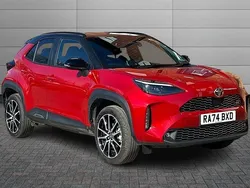 Scarlet flare with black roof Used 2025 Toyota Yaris Cross Sport SUV | £27,999 (A bit pricey)