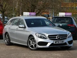 Silver Used 2018 Mercedes C220 AMG line Estate | £15,490 (Fair price)