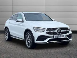 White Used 2021 Mercedes GLC300e AMG line Coupe | £34,996 (A bit pricey)