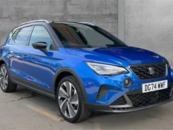 Metallic saphire blue with black roof Used 2024 Seat Arona FR Sport SUV | £19,490 (A bit pricey)