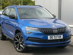 Race blue metallic Used 2021 Skoda Karoq SportLine SUV | £21,495 (Fair price)