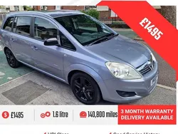 Silver Used 2010 Vauxhall Zafira MPV | £1,495 (A bit pricey)