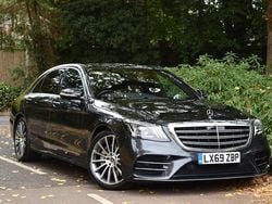 Magnetic black metallic with black leather Used 2019 Mercedes 350 AMG Line Premium Sedan | £35,990