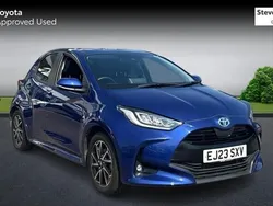 Blue Used 2023 Toyota Yaris Hybrid Design Hatchback | £18,112 (Fair price)