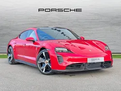 Carmine red Used 2021 Porsche Taycan Sedan | £63,900 (Fair price)
