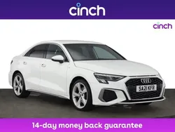 White Used 2021 Audi A3 S-Line Sedan | £19,499 (Fair price)
