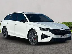 Moon white metallic New 2025 Skoda Octavia vRS Estate | £35,422 (Expensive)