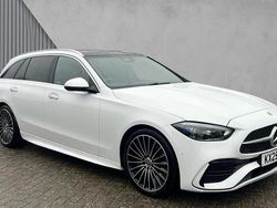 White Used 2025 Mercedes C220 AMG Line Premium Plus Estate | £39,580 (Expensive)