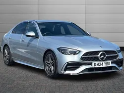 High tech silver Used 2024 Mercedes C200 AMG line Sedan | £30,950 (Fair price)
