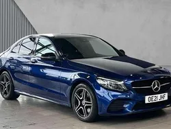 Blue Used 2021 Mercedes C300e AMG line Sedan | £19,480 (Fair price)