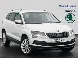 Moon white metallic Used 2020 Skoda Karoq SE L SUV | £17,995 (Fair price)