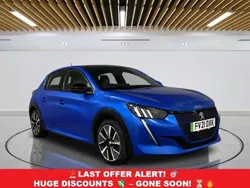 Blue Used 2021 Peugeot e-208 Premium Hatchback | £11,499 (Fair price)