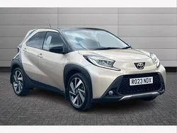 Ginger beige with black Used 2023 Toyota Aygo Hatchback | £13,850 (Fair price)