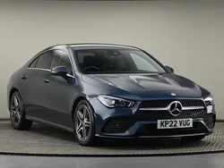 Denim blue metallic finish Used 2022 Mercedes CLA220 AMG line Sedan | £21,500 (Good price)
