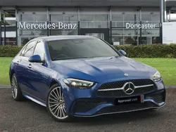 Blue Used 2024 Mercedes C300e AMG Line Premium Sedan | £35,745 (Fair price)