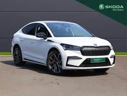 Moon white metallic Used 2025 Skoda Enyaq iV SportlinePlus SUV | £32,495 (Good price)