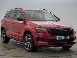 Velvet red metallic Used 2025 Skoda Karoq SportLine SUV | £28,900 (Fair price)