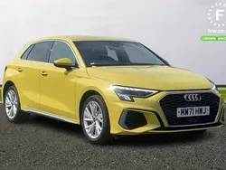 Yellow Used 2021 Audi A3 Sportback e-tron S-Line Sedan | £19,899 (Fair price)