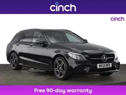 Black Used 2021 Mercedes C300e AMG line Estate | £17,799 (Fair price)