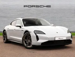 Ice grey metallic New 2024 Porsche Taycan Turbo Sedan | £114,990 (Fair price)