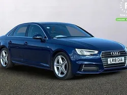Blue Used 2018 Audi A4 S-Line Sedan | £17,599 (A bit pricey)