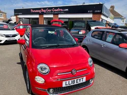 Red Used 2018 Fiat 500C Lounge Cabriolet | £9,695 (Fair price)