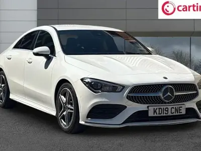 Used Mercedes CLA220 AMG line 190 HP (139 kW) 2019 White Coupe