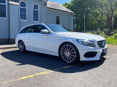 White Used 2015 Mercedes C200 AMG line Estate | £8,995 (A bit pricey)
