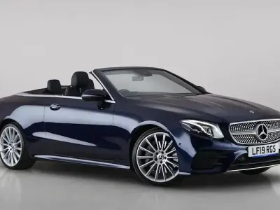 Used Mercedes E350 AMG line 299 HP (219 kW) 2019 Blue Cabriolet