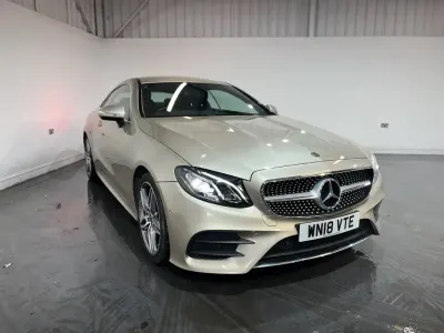 Used Mercedes E220 AMG line 194 HP (142 kW) 2018 Silver Coupe