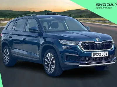 Used Skoda Kodiaq SE Drive 110 HP (80 kW) 2022 Petrol blue metallic SUV