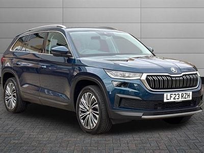 Petrol blue metallic Used 2023 Skoda Kodiaq SE L Executive SUV | £24,795 (Good price)