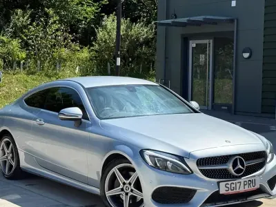 Used Mercedes C220 AMG line 170 HP (125 kW) 2017 Silver Coupe
